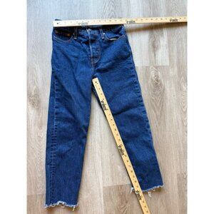 Levi's Women's Button Fly Blue Jeans, size 25, Raw Hem